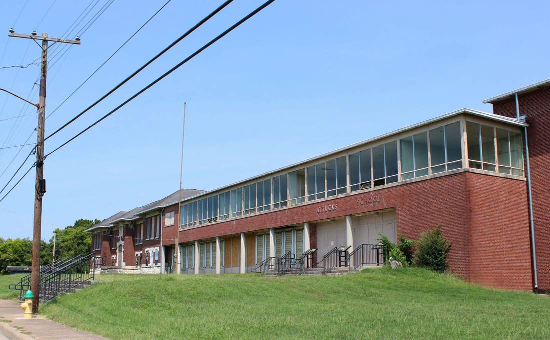 Current condition: Attucks front entrance and classroom wing